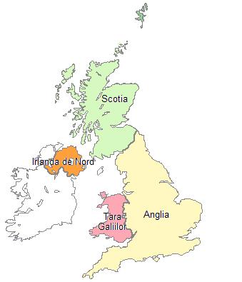 harta angliei pe regiuni Mare Britanie